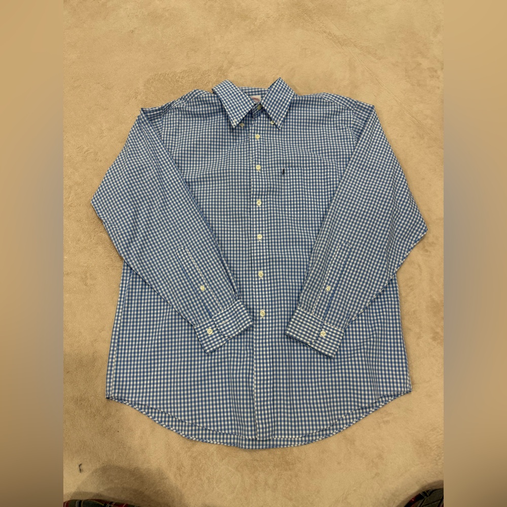 Brooks Brothers Blue Checkered Men's Shirt